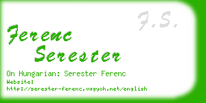 ferenc serester business card